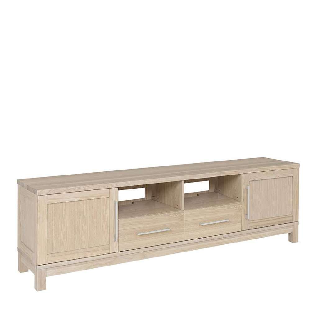 Fernsehertisch aus Esche Massivholz 210 cm breit