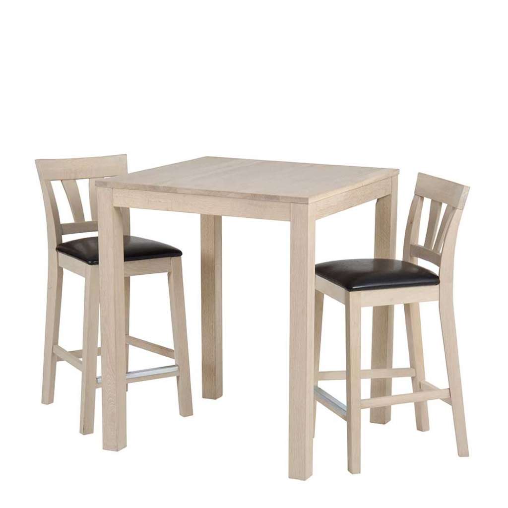 Tresentisch Set aus Esche Massivholz Schwarz Kunstleder (3-teilig)