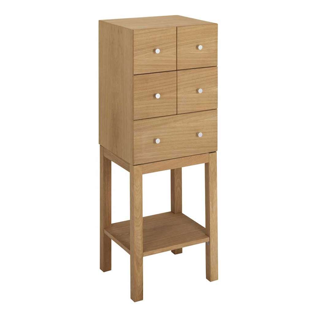 Hohe Kommode mit Eiche furniert 110 cm hoch