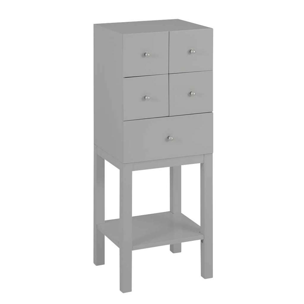 Hochkommode in hell Grau 40 cm breit