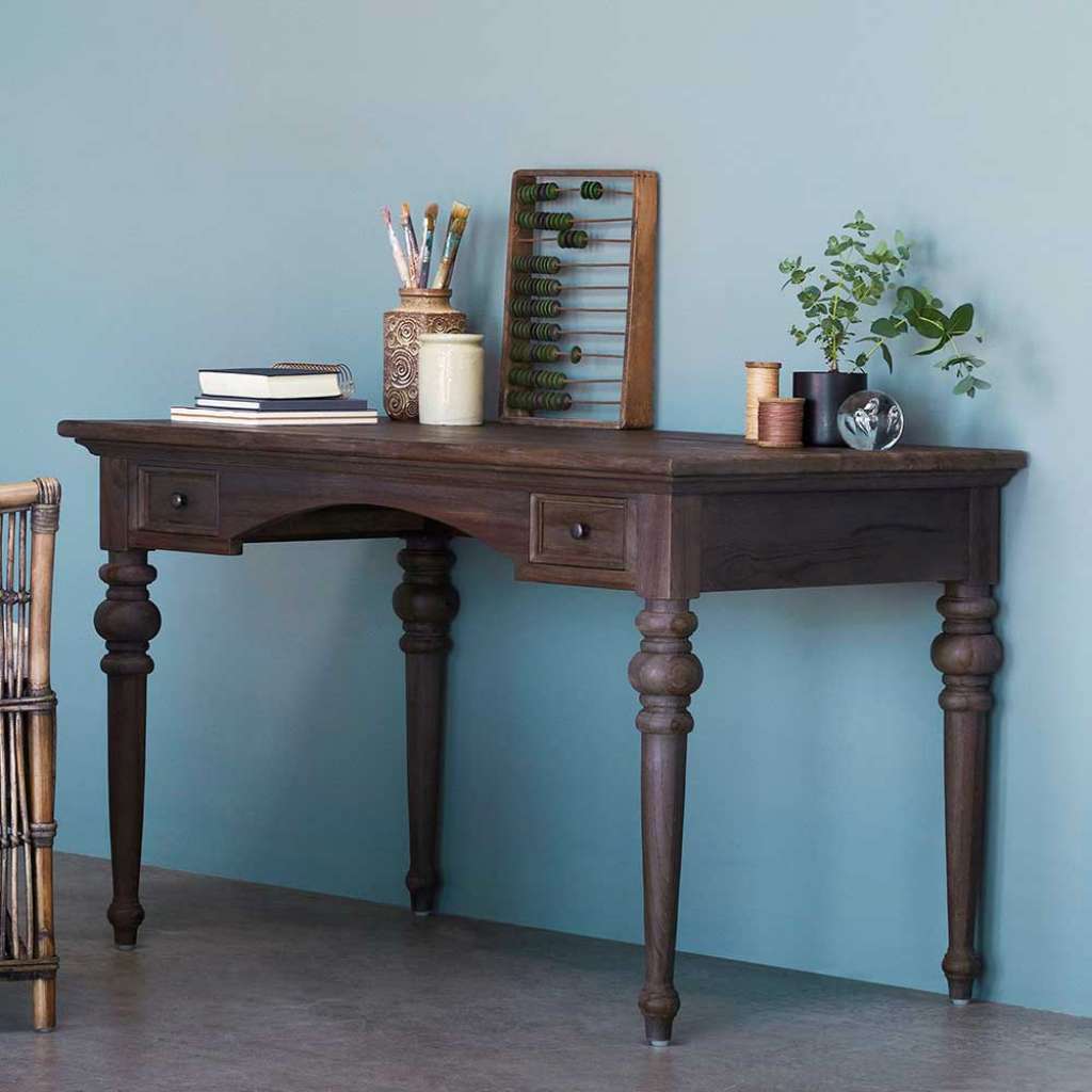 Landhausschreibtisch aus Teak Massivholz 120 cm breit