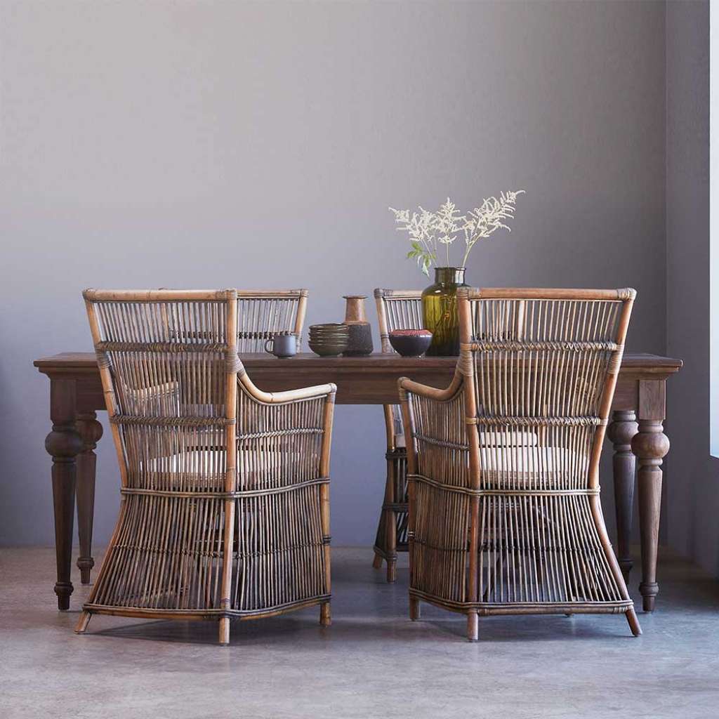 Landhaus Sitzgruppe aus Rattan Recyclingholz (5-teilig)