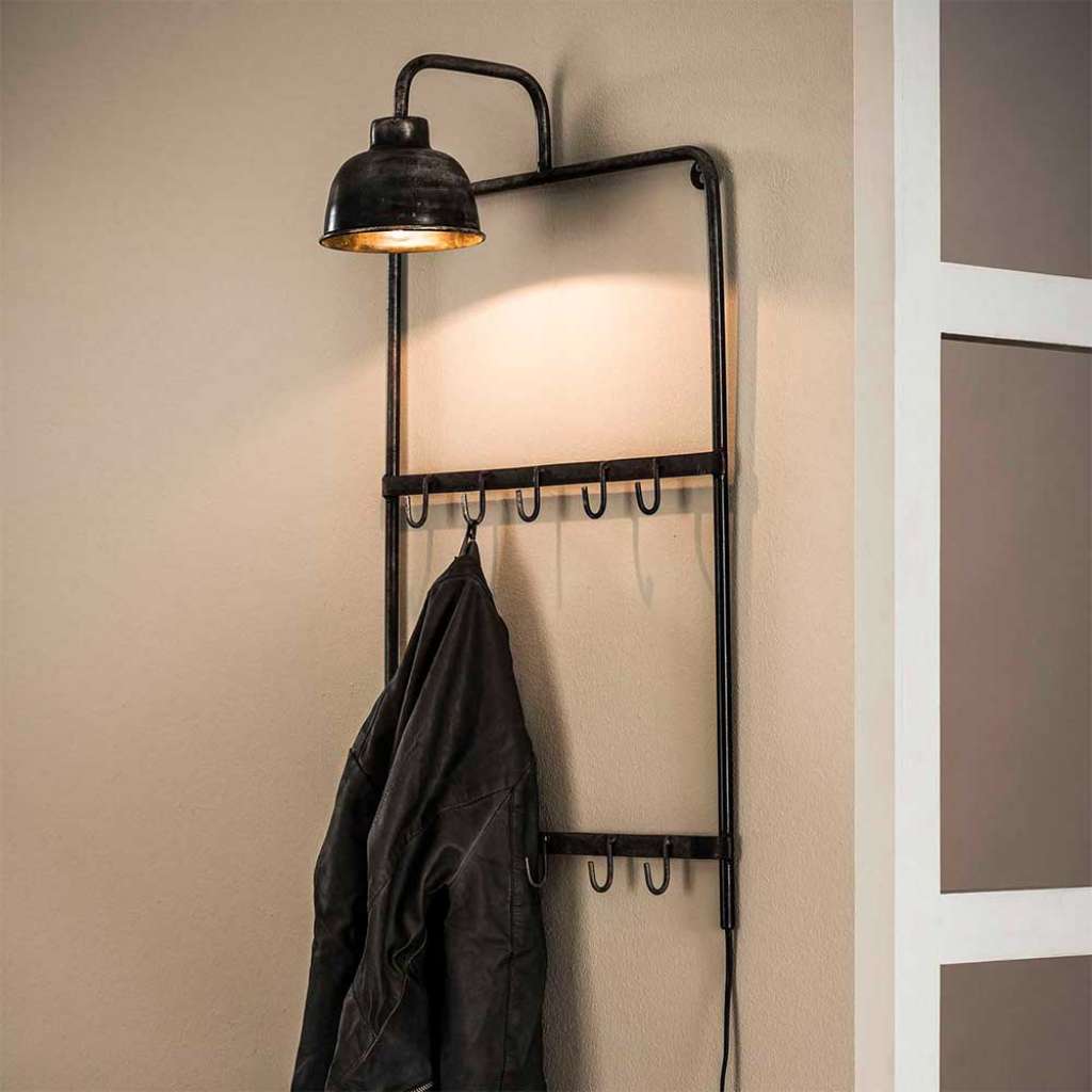 Design Hängegarderobe im Industry Look Lampe