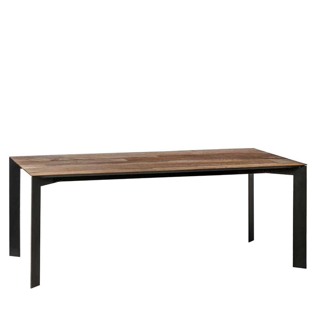 Esszimmertisch aus Recyclingholz und Metall 200 cm breit
