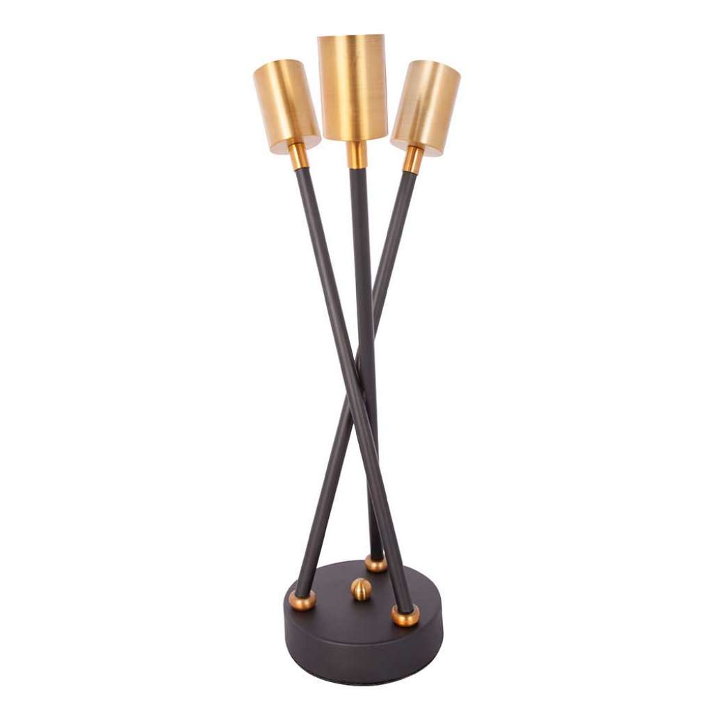 Design Tischleuchte in Schwarz und Goldfarben Eisen