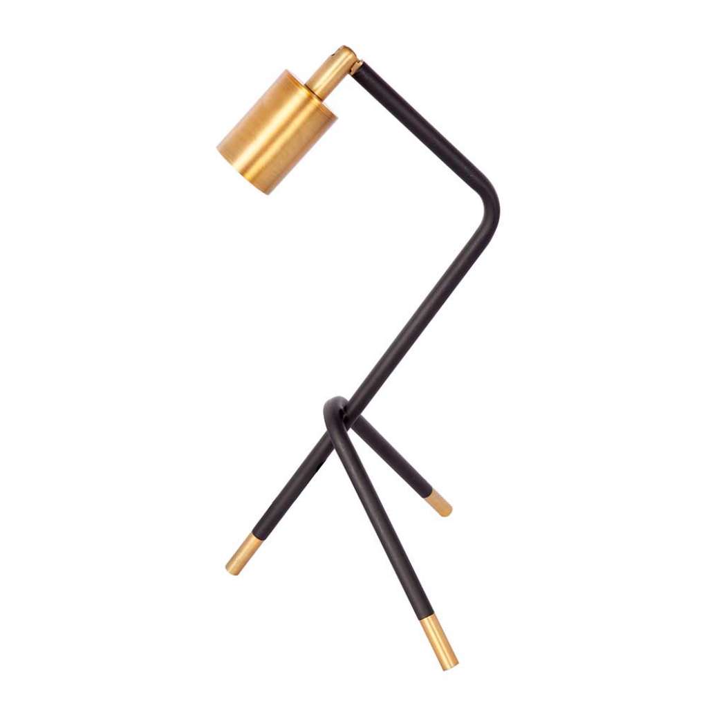 Tischlampe in Goldfarben und Schwarz Eisen