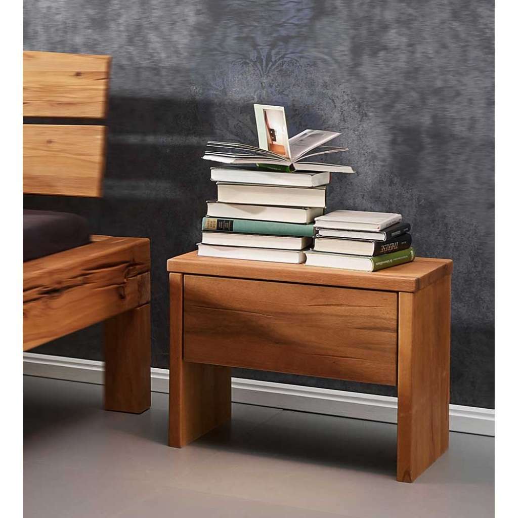 Nachttisch aus Wildbuche Massivholz 50 cm breit