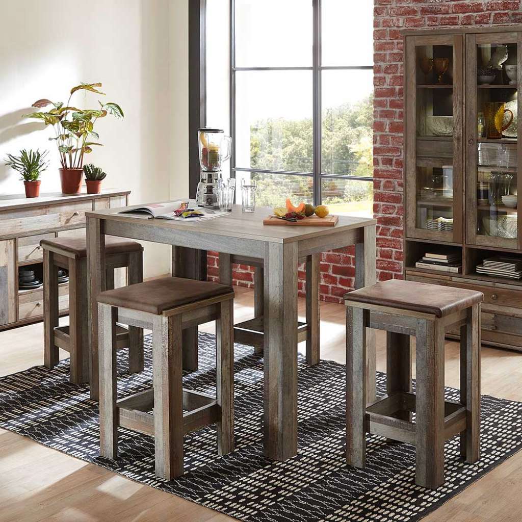 Bar Sitzgruppe in Treibholz Optik Landhausstil (5-teilig)