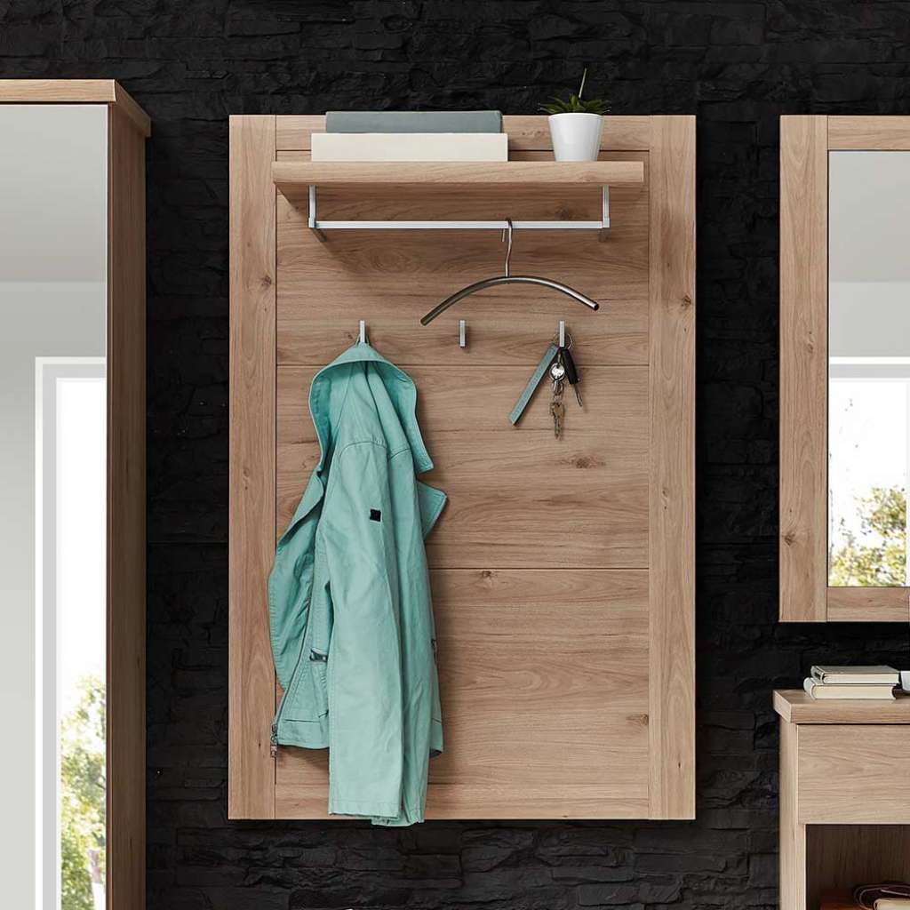 Wandgarderobe in Eichefarben 120 cm hoch