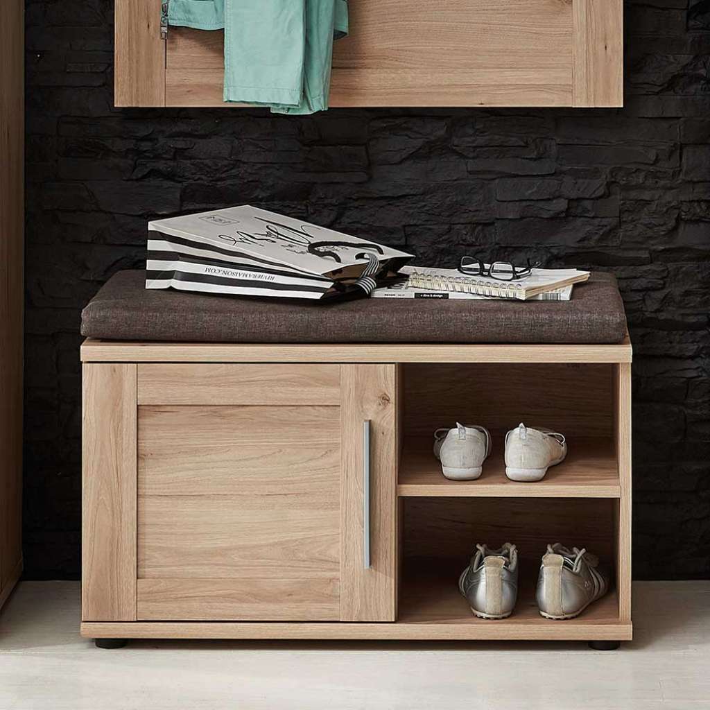 Dielenbank in Eichefarben Sitzkissen