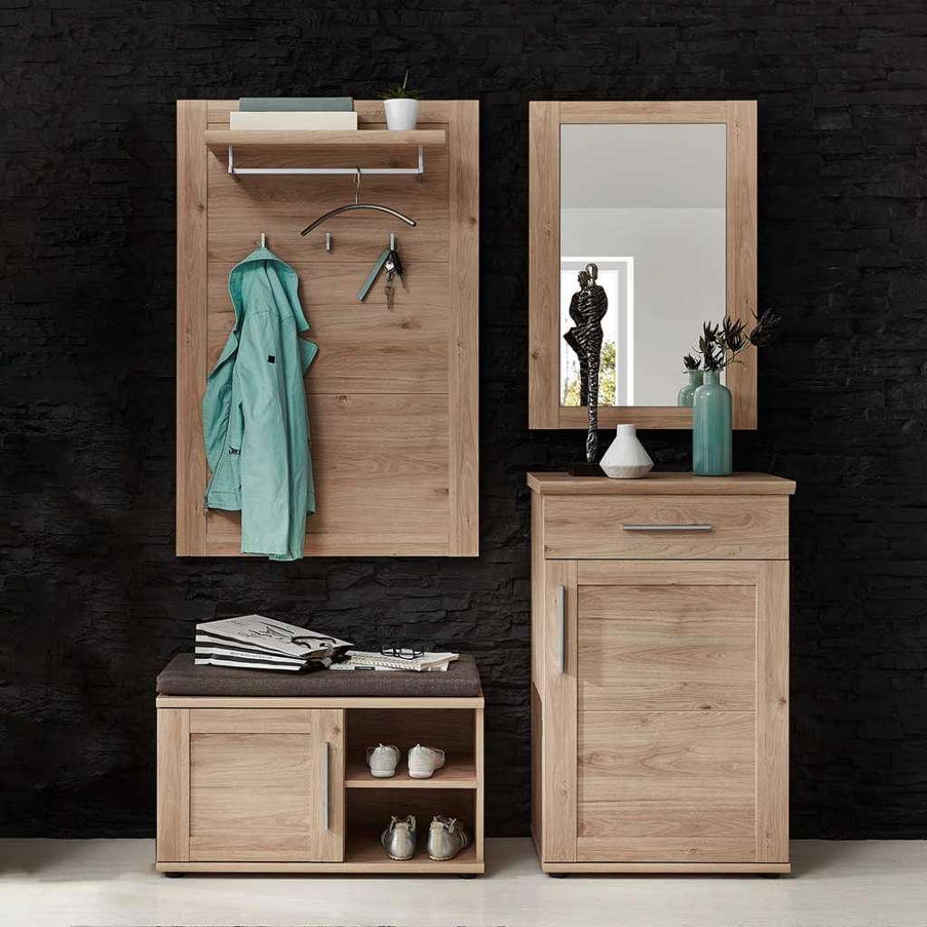 Flurgarderobe in Eichefarben modern (4-teilig)