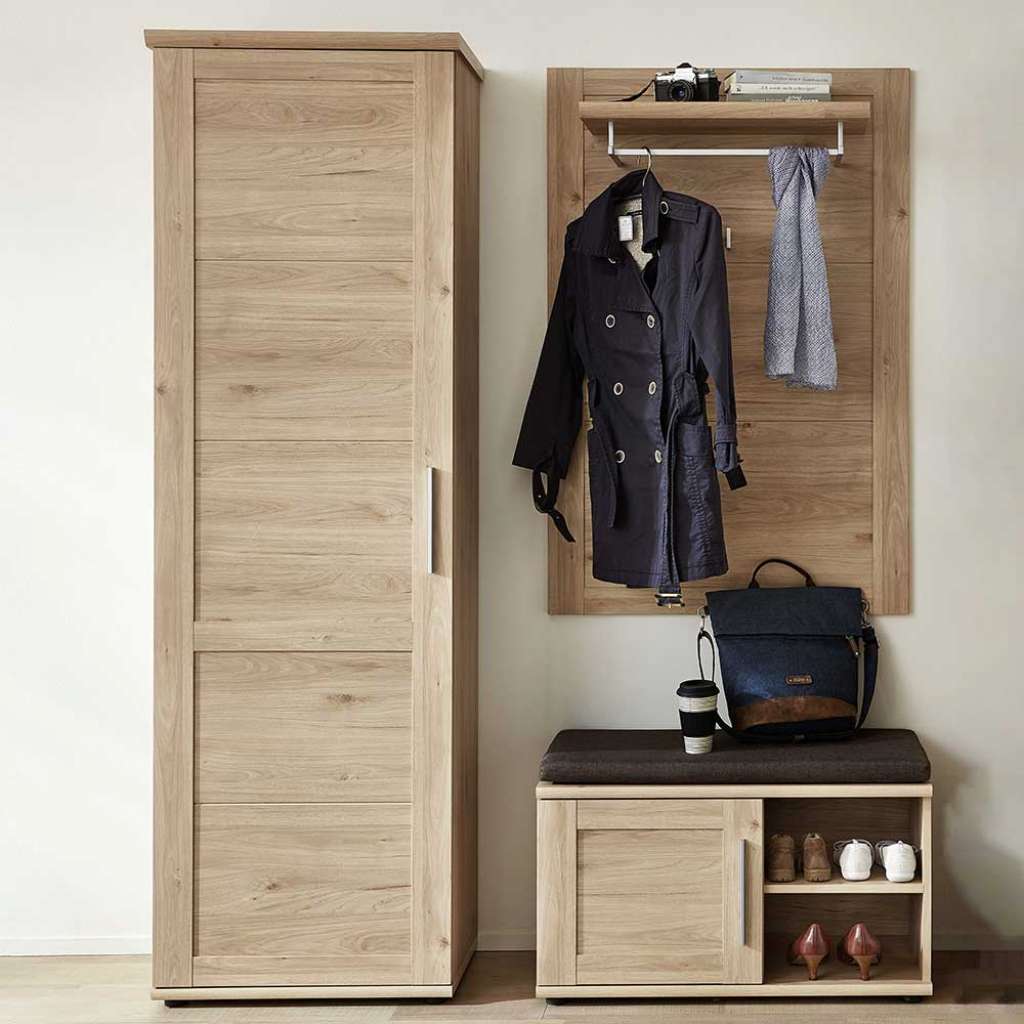 Garderobenmöbel Set in Eichefarben modern (3-teilig)