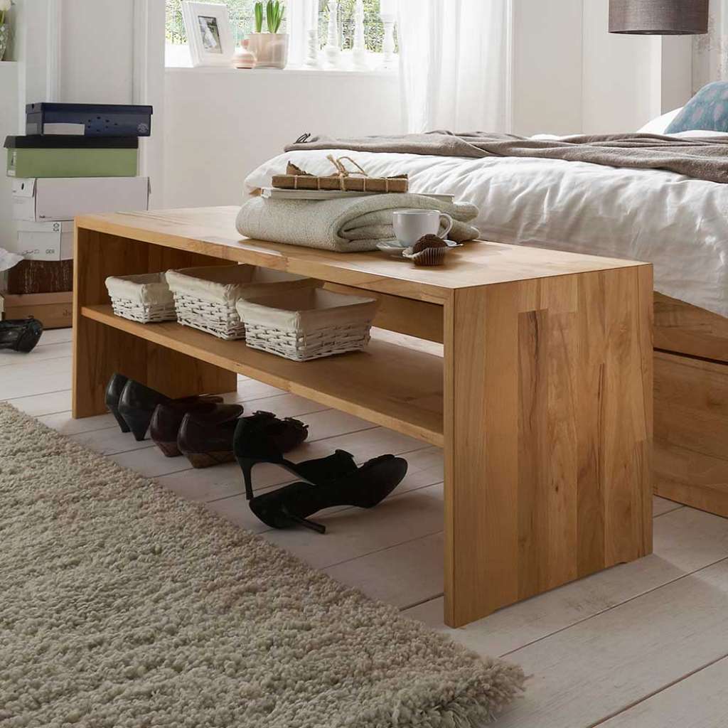 Ankleidebank aus Kernbuche Massivholz 140 cm breit
