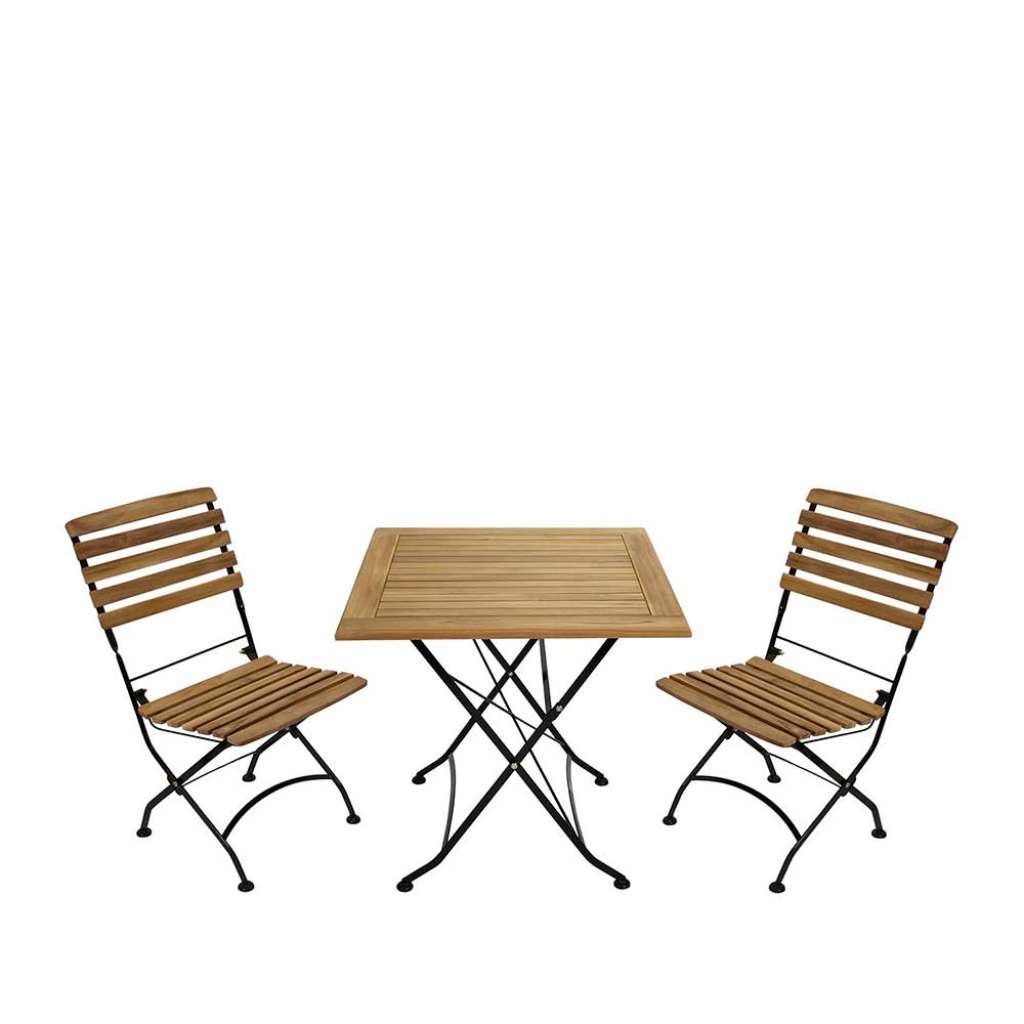Balkon Sitzgruppe aus Teak Massivholz klappbar (3-teilig)