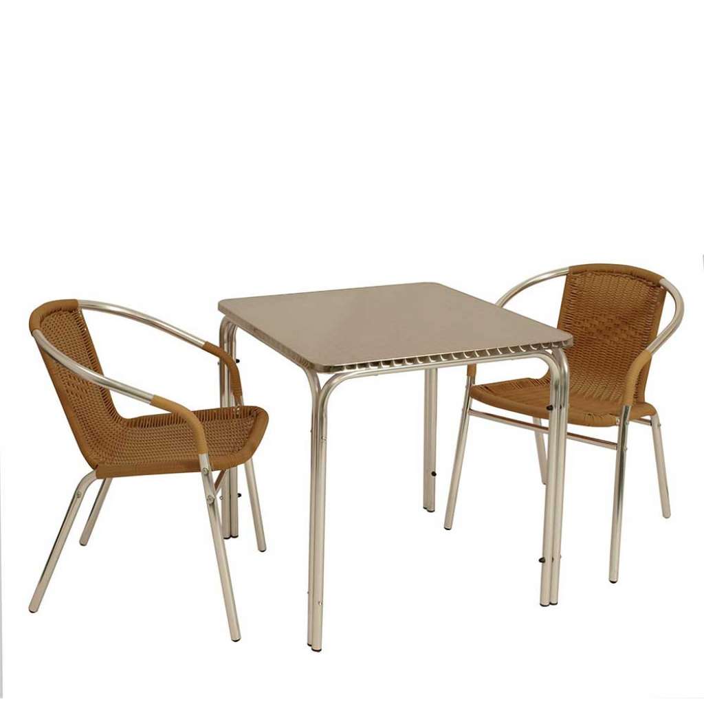 Outdoor Sitzgarnitur aus Aluminium und Kunstrattan modern (3-teilig)