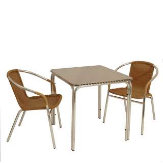 Outdoor Sitzgarnitur aus Aluminium und Kunstrattan modern (3-teilig)