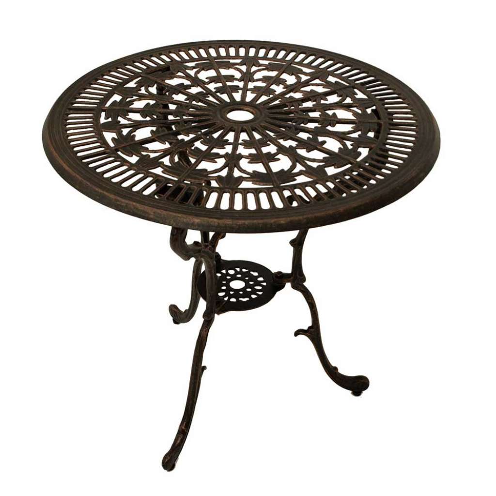 Runder Gartentisch in Bronzefarben Aluminium