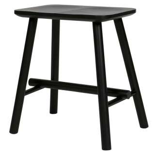 Beistellhocker in Schwarz massiv lackiert
