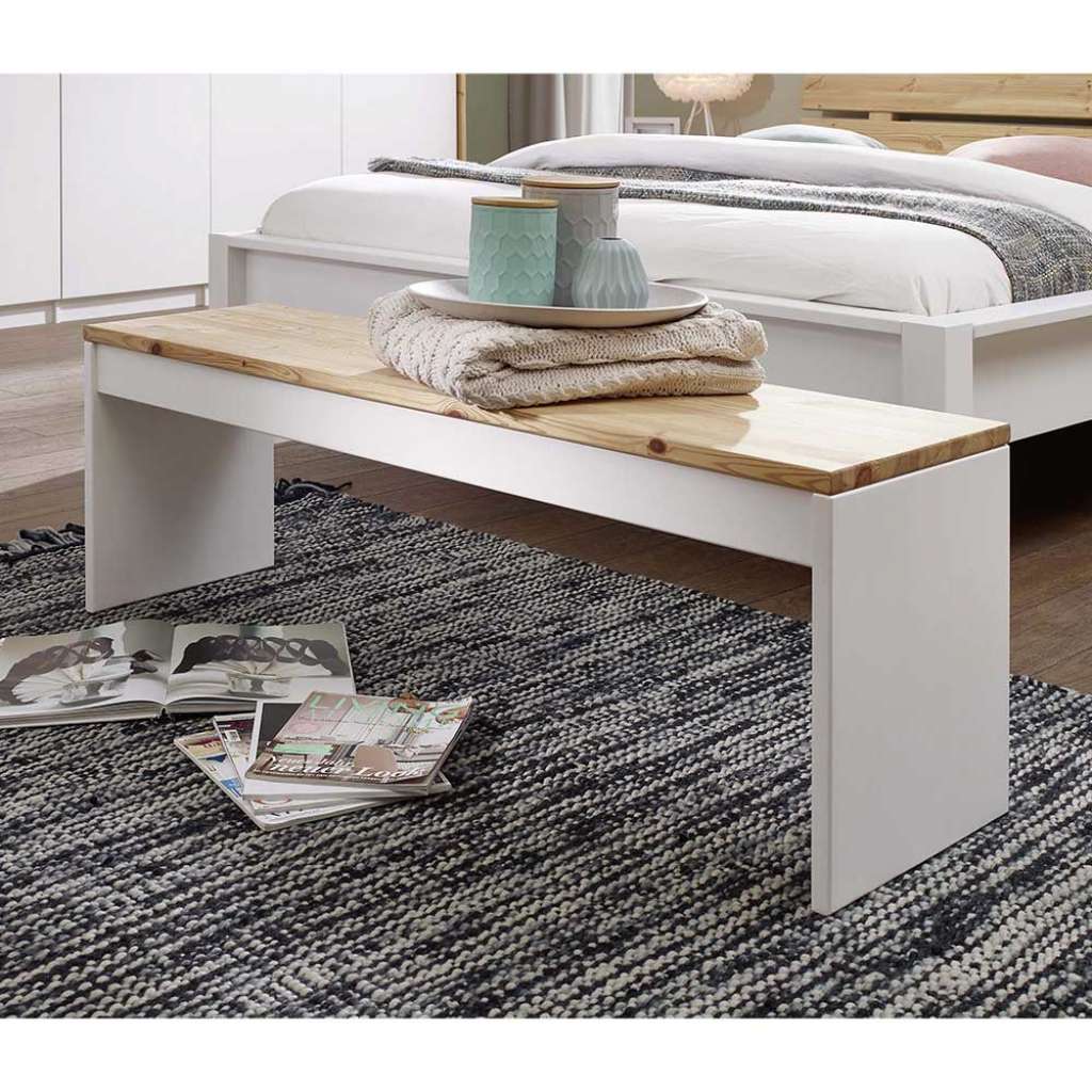 Ankleidebank aus Kiefer Massivholz 140 cm breit
