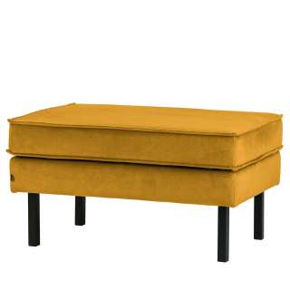 Samt Sofahocker in Ocker Retro Design