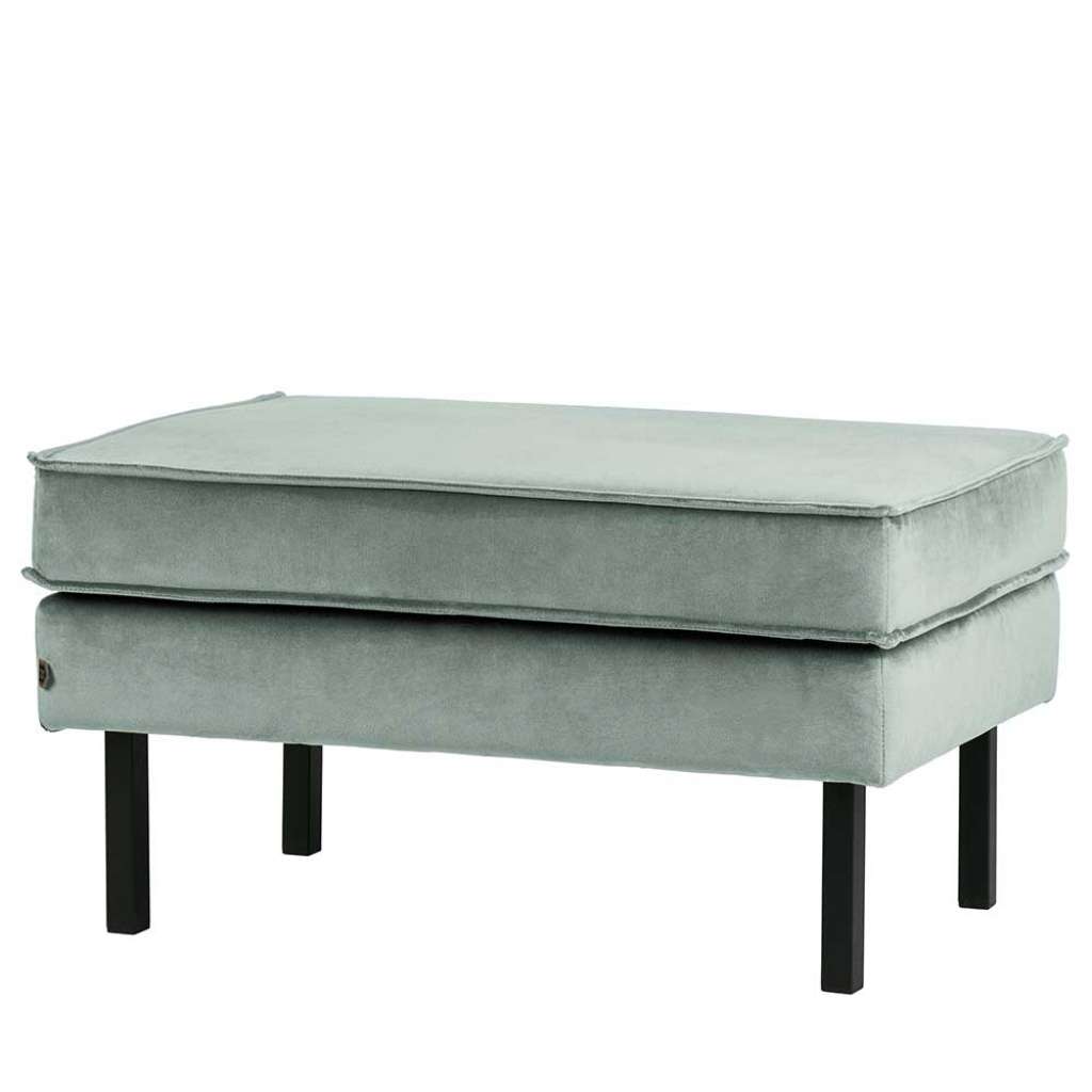 Polsterhocker in Mintgrün Samt Retro Design