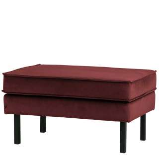 Retro Samthocker in Rot 45 cm hoch