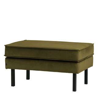 Samt Couchhocker in Olivgrün Retrostil