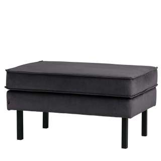 Couchhocker in Dunkelgrau Samt Retrostil