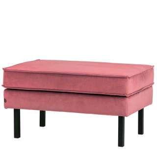 Couchhocker in Pink Samt Retro Style