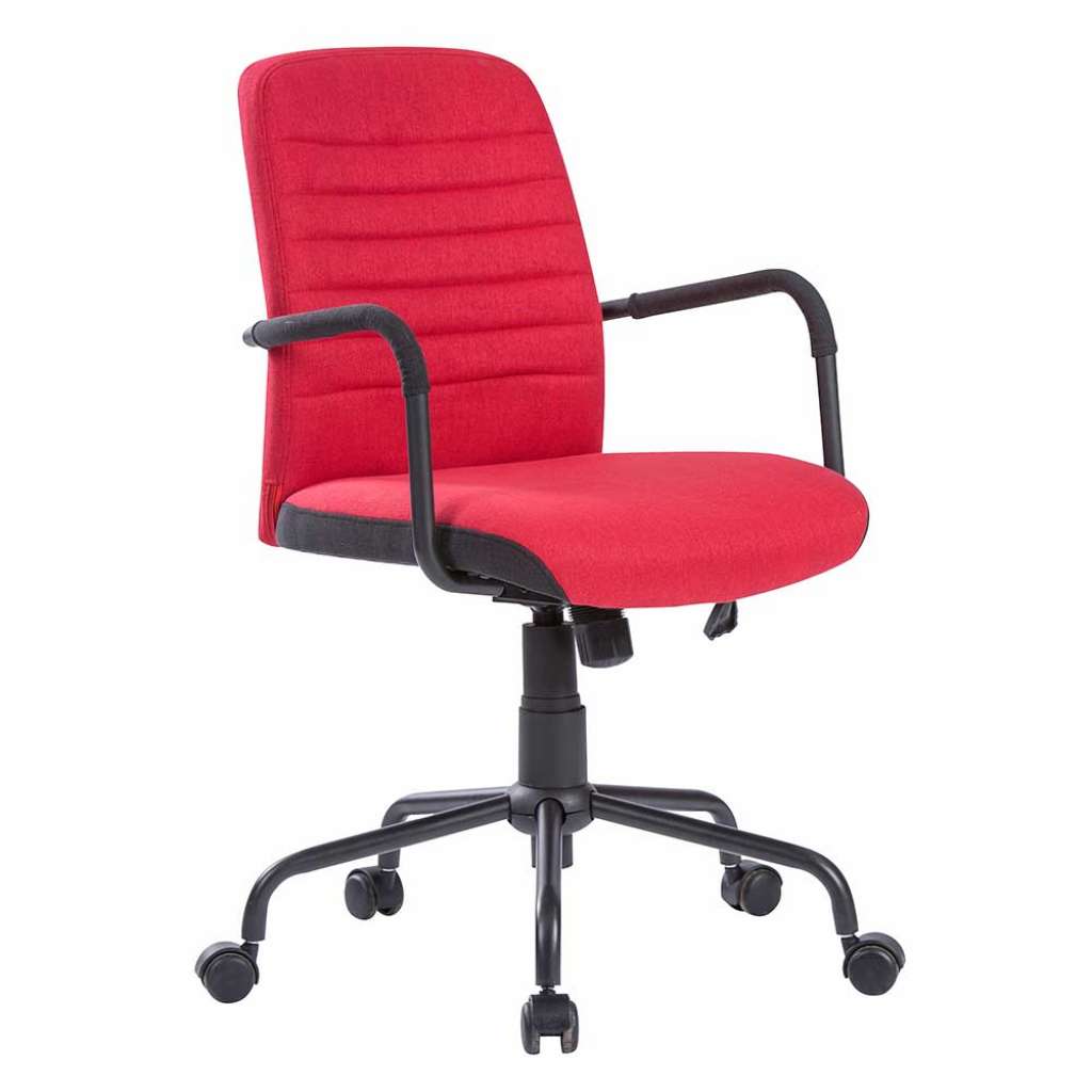 Bürostuhl in Rot und Schwarz drehbar