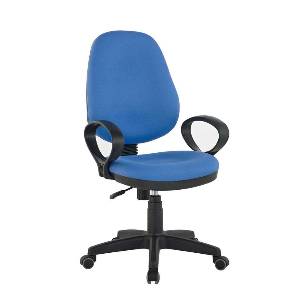 Bürodrehstuhl in Blau Webstoff Armlehnen
