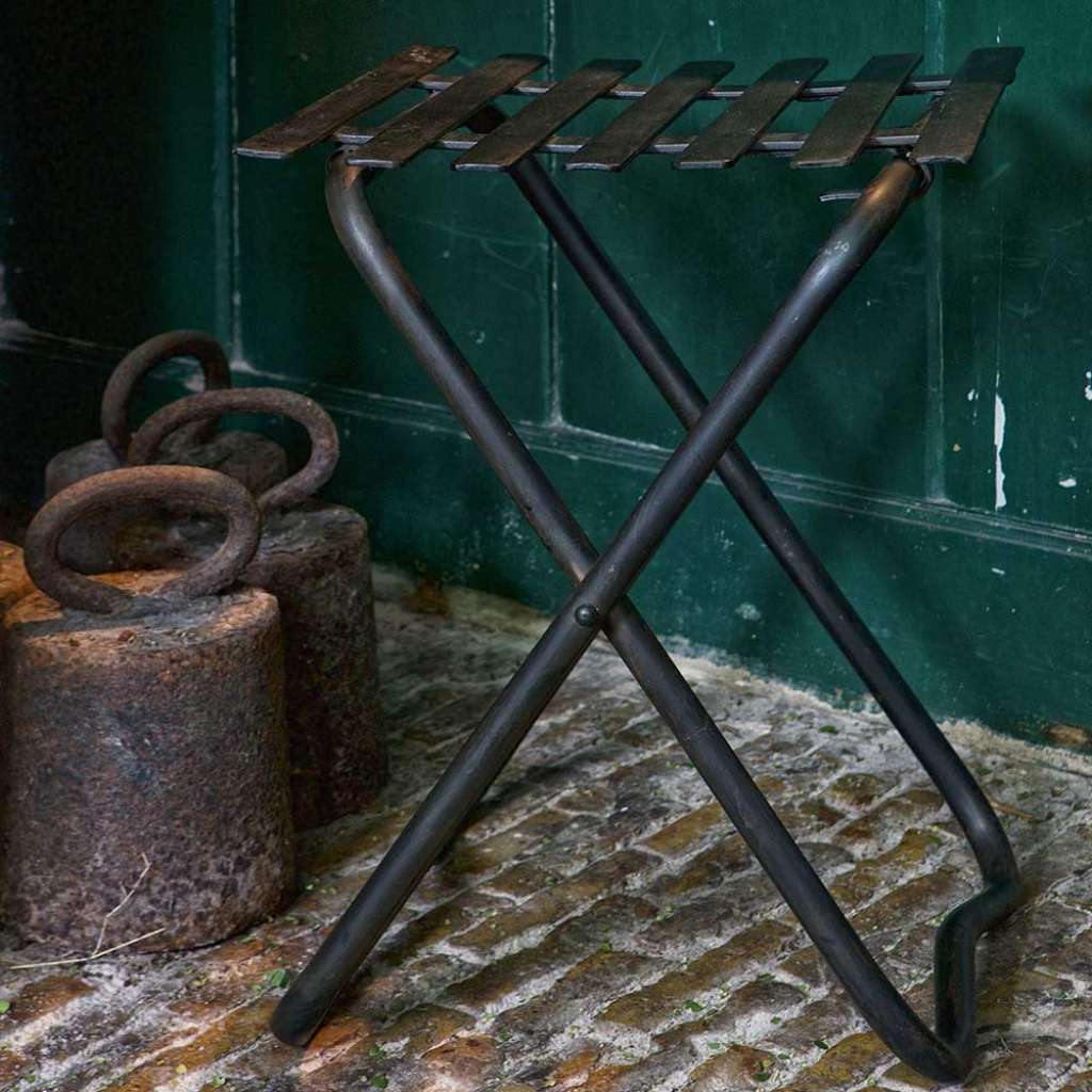 Metallhocker in Schwarz zusammenklappbar (2er Set)