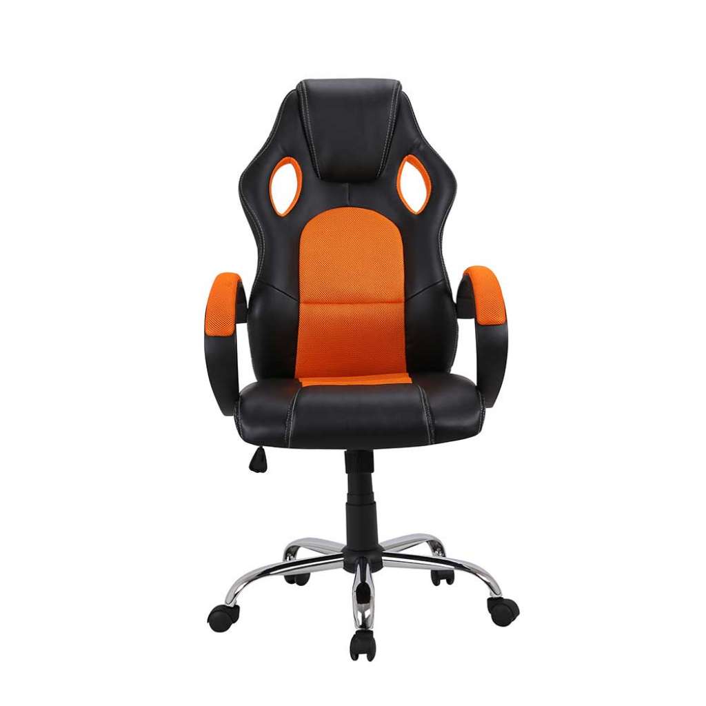 Racer Design Schreibtischstuhl in Schwarz und Orange hoher Lehne