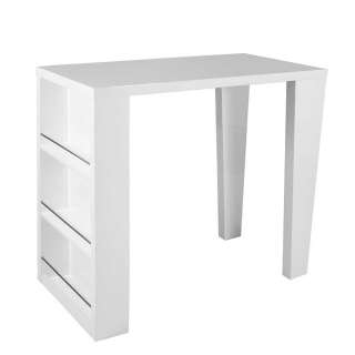 Bartisch in Weiß Hochglanz 120 cm breit