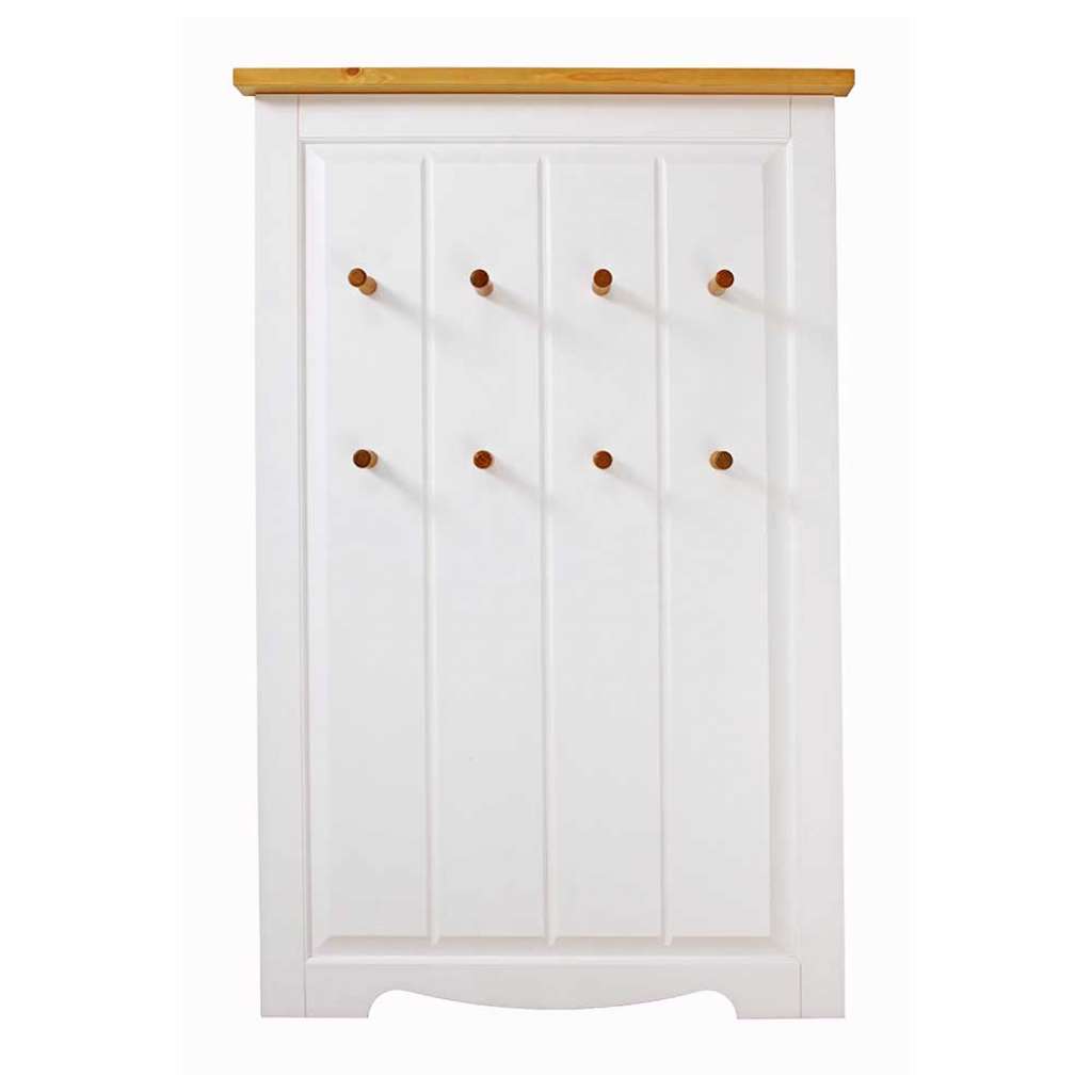 Landhaus Hängegarderobe in Weiß und Kiefer Honigfarben 80 cm breit