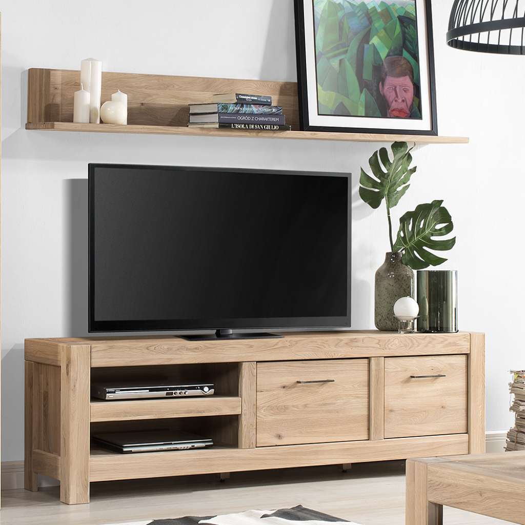 Fernsehboard aus Eiche Massivholz Bianco geölt und gebürstet