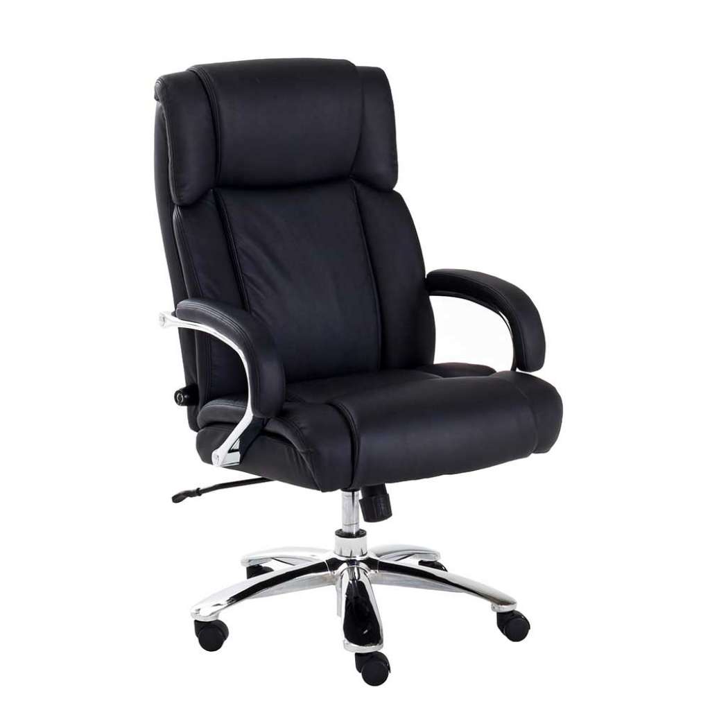 Bürostuhl in Schwarz Kunstleder gepolsterten Armlehnen