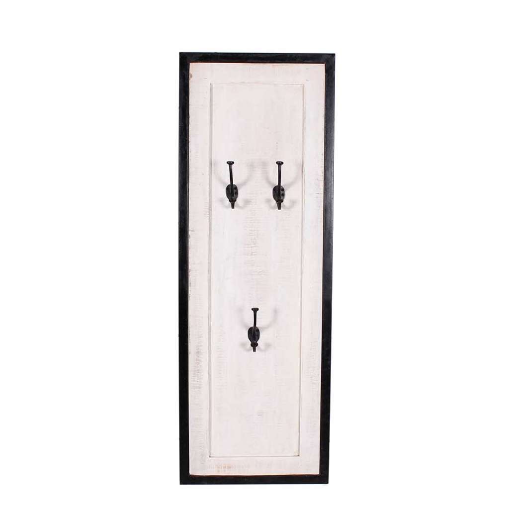 Garderobenpaneel in Weiß und Schwarz 110 cm hoch