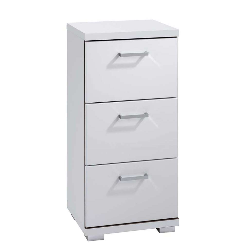 Bad Schubladenschrank in Weiß Hochglanz modern
