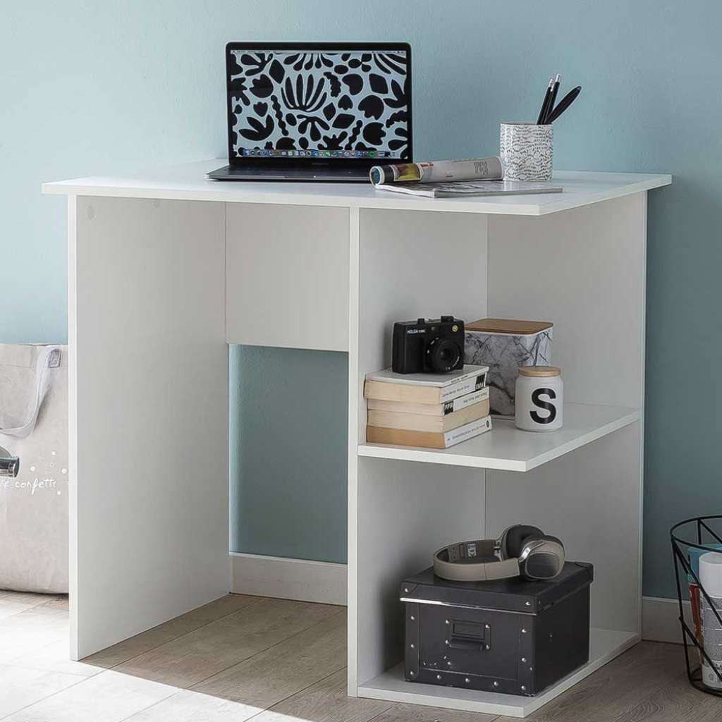 Laptopschreibtisch in Weiß 60 cm tief