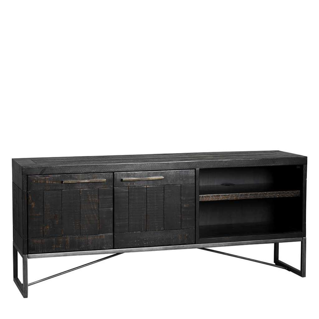 Industry TV Lowboard in Schwarz Kiefer massiv 140 cm breit