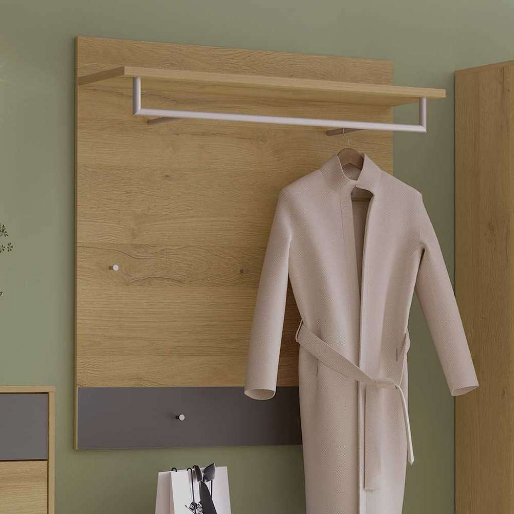 Wandgarderobe in Wildeichefarben Made in Germany