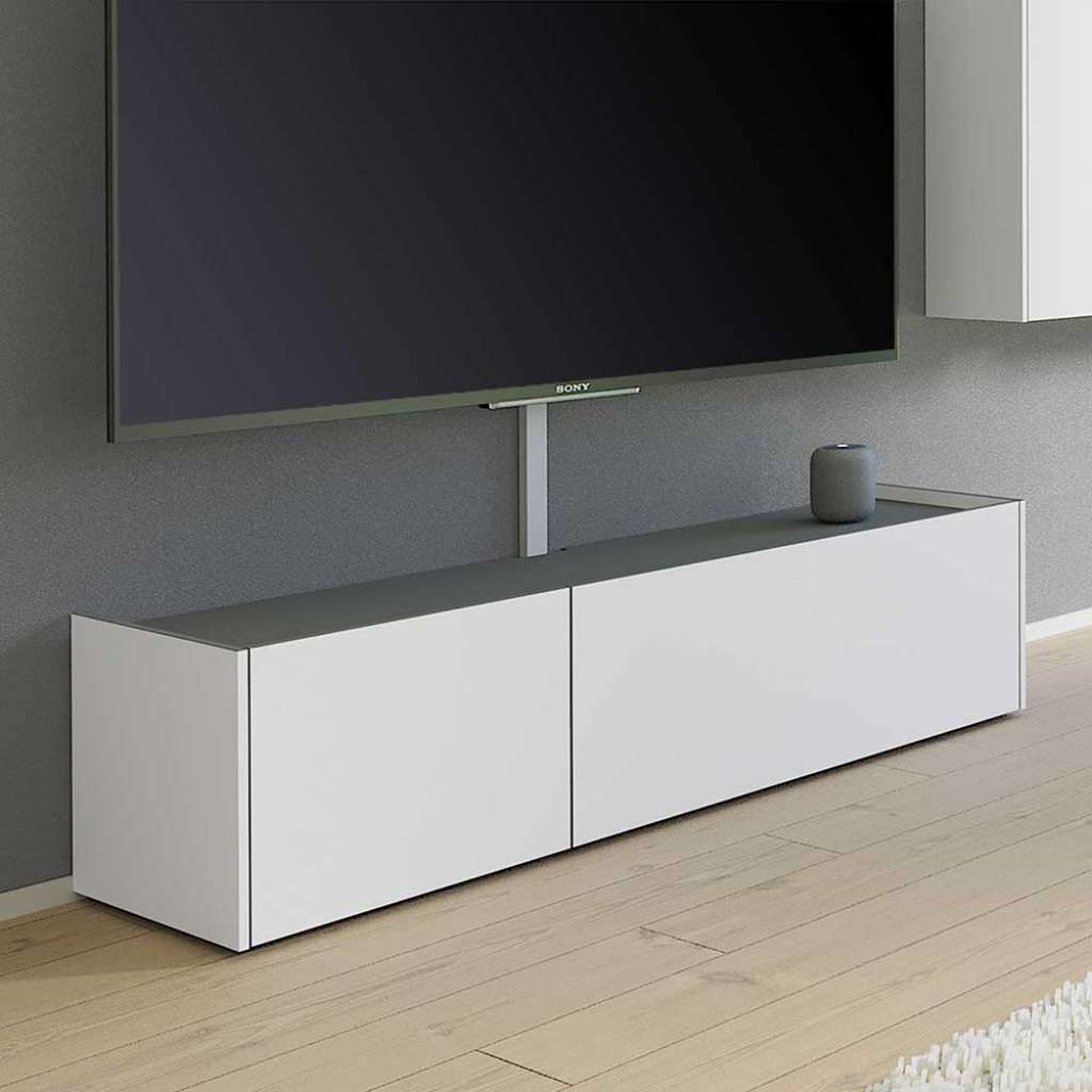 TV Bank in dunkel Grau und Weiß Made in Germany