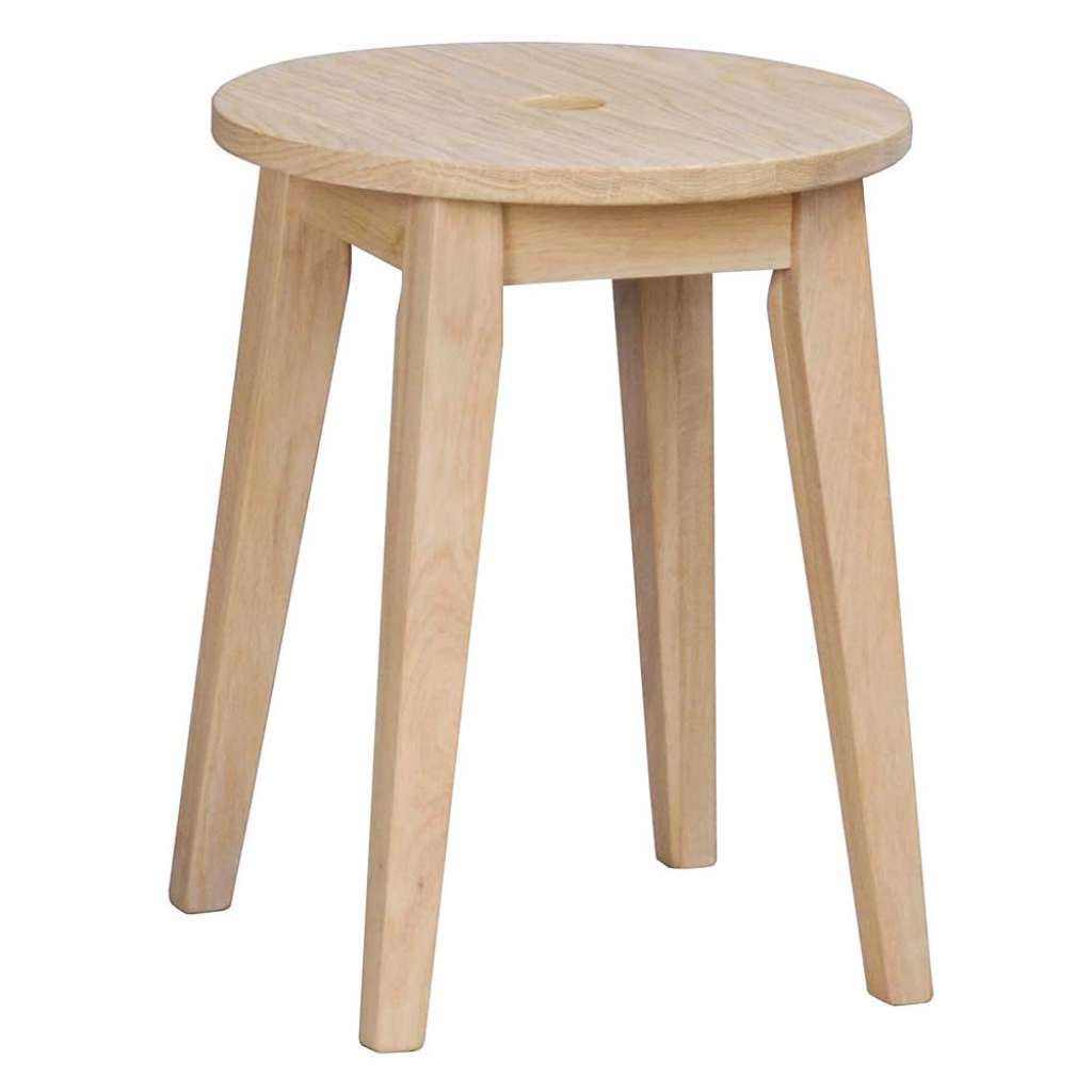 Sitzhocker aus Eiche Massivholz White Wash