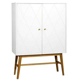 Wohnzimmer Schrank in Weiß Skandi Design