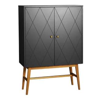 Wohnzimmer Schrank in dunkel Grau Eichefarben