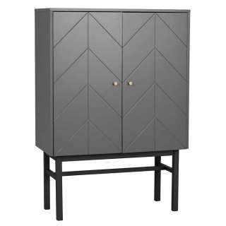 Highboard mit Metallgriffen Grau