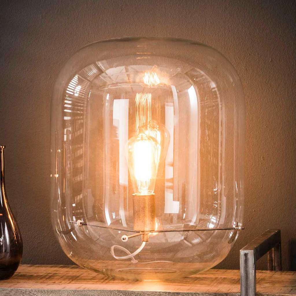 Tischleuchte aus Glas 45 cm hoch