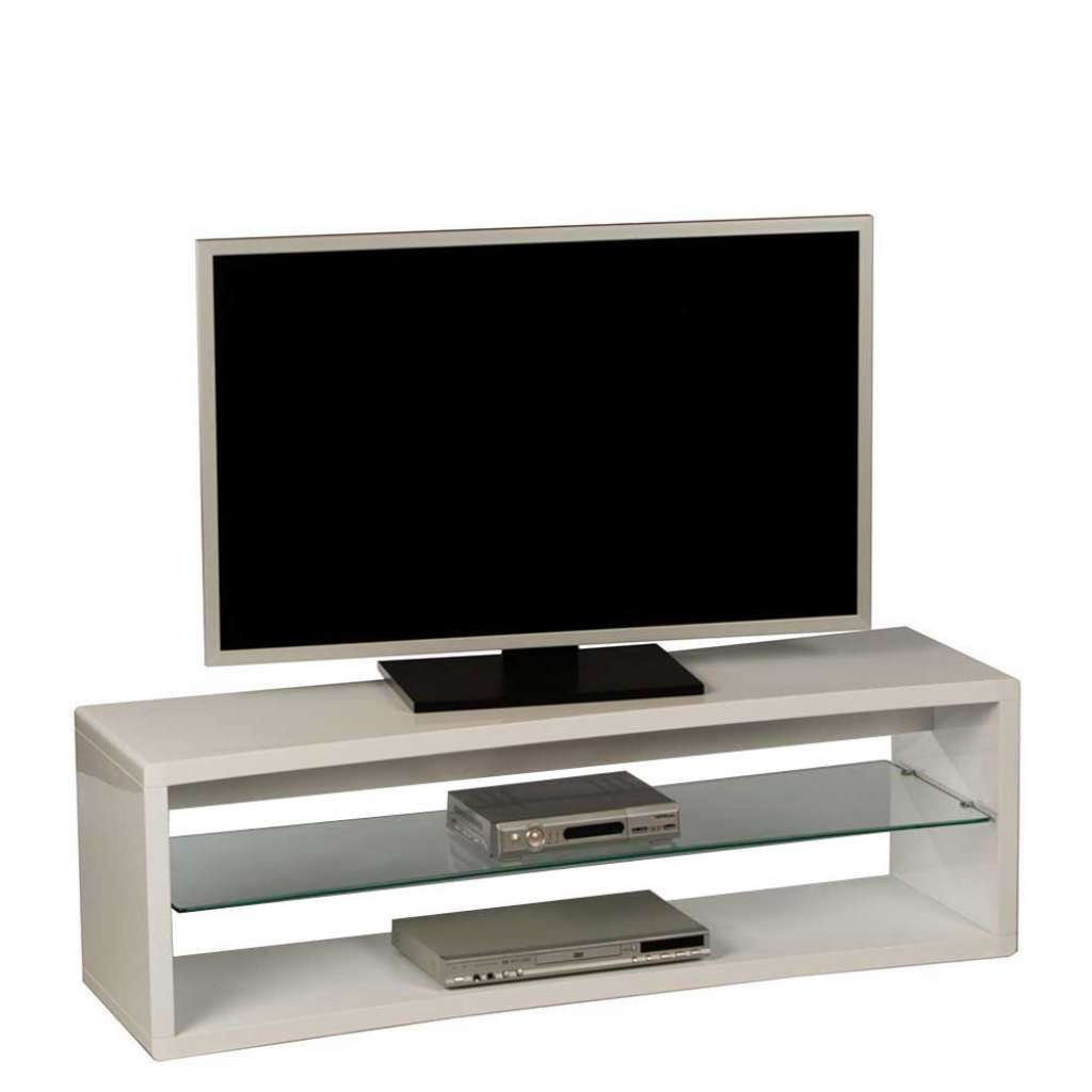 TV Rack 140 cm breit Weiß Hochglanz