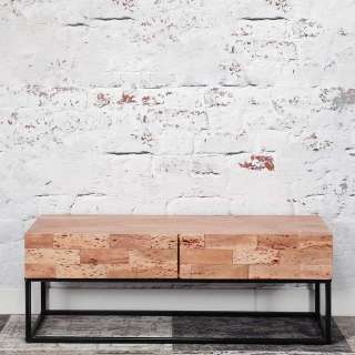 Fernsehmöbel aus Akazie Massivholz und Metall 120 cm breit